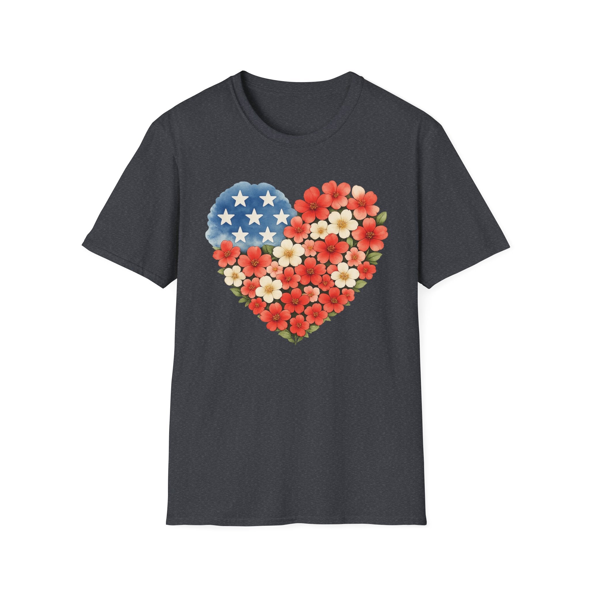 Floral American Heart T-Shirt