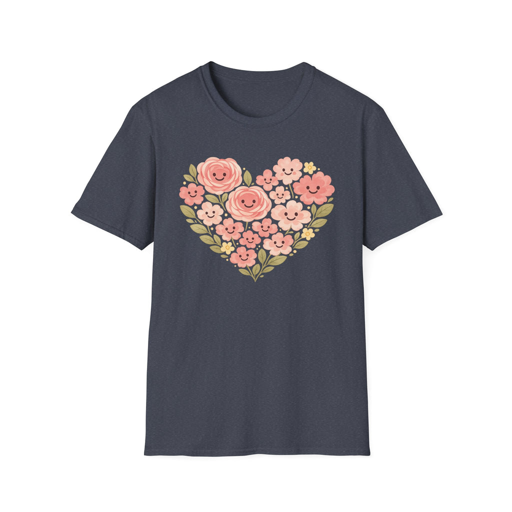 Smiling Floral Heart T-Shirt