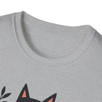 Floral Black Cat T-Shirt