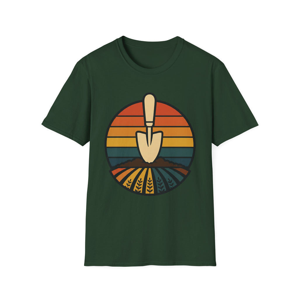 Retro Garden Trowel Sunset T-Shirt