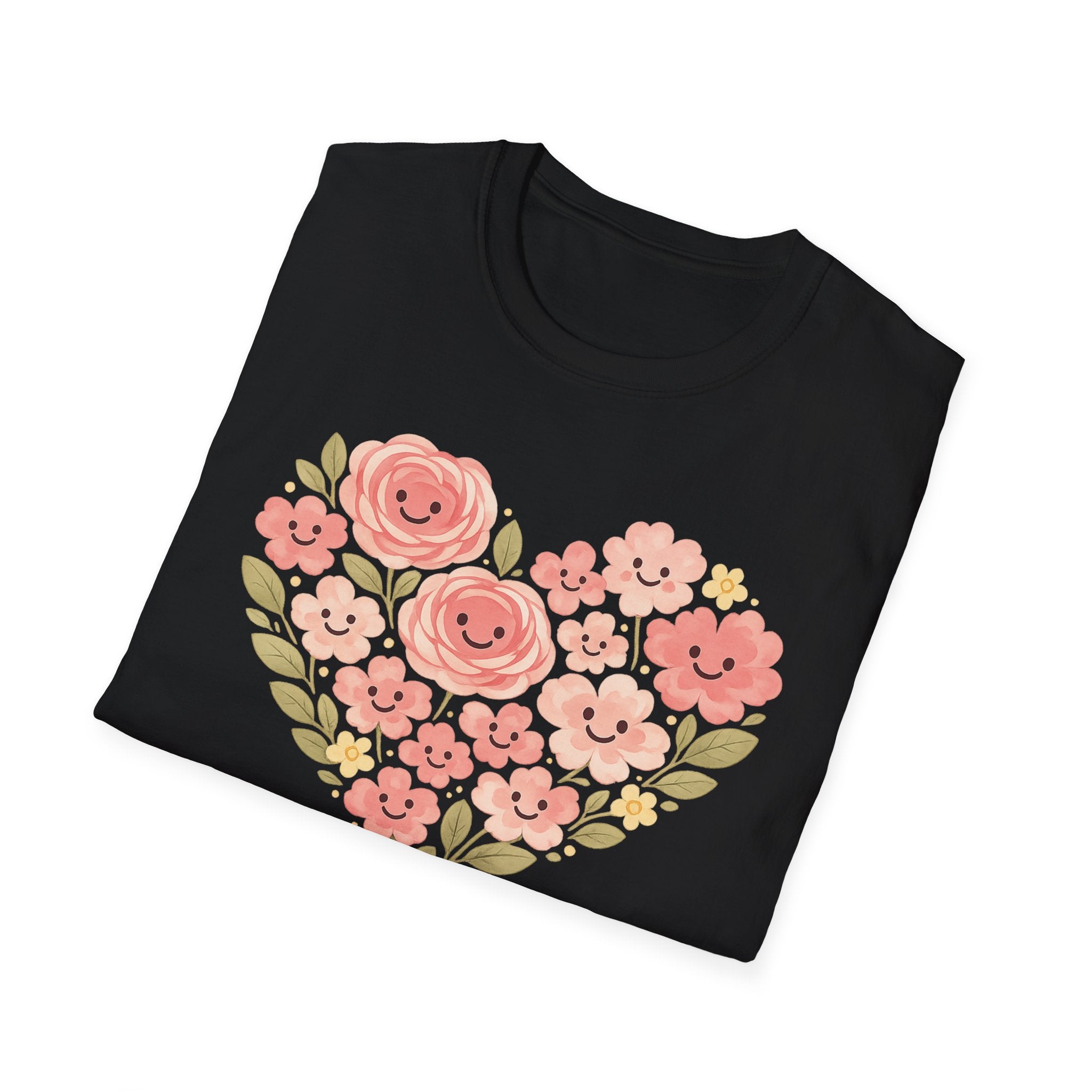 Smiling Floral Heart T-Shirt