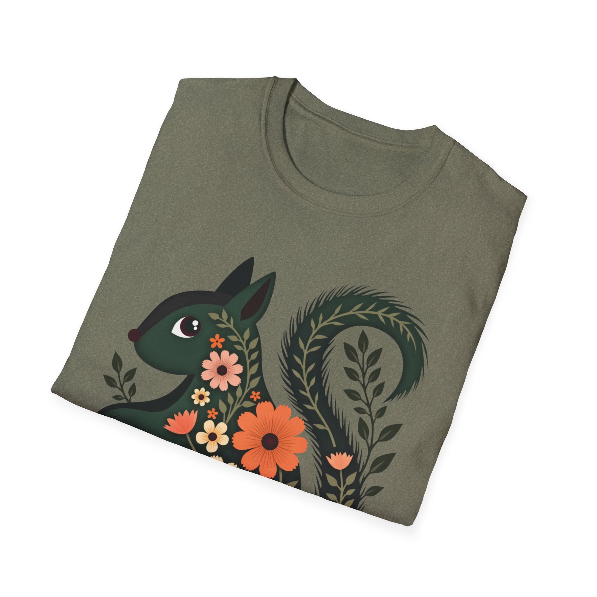 Floral Forest Squirrel T-Shirt