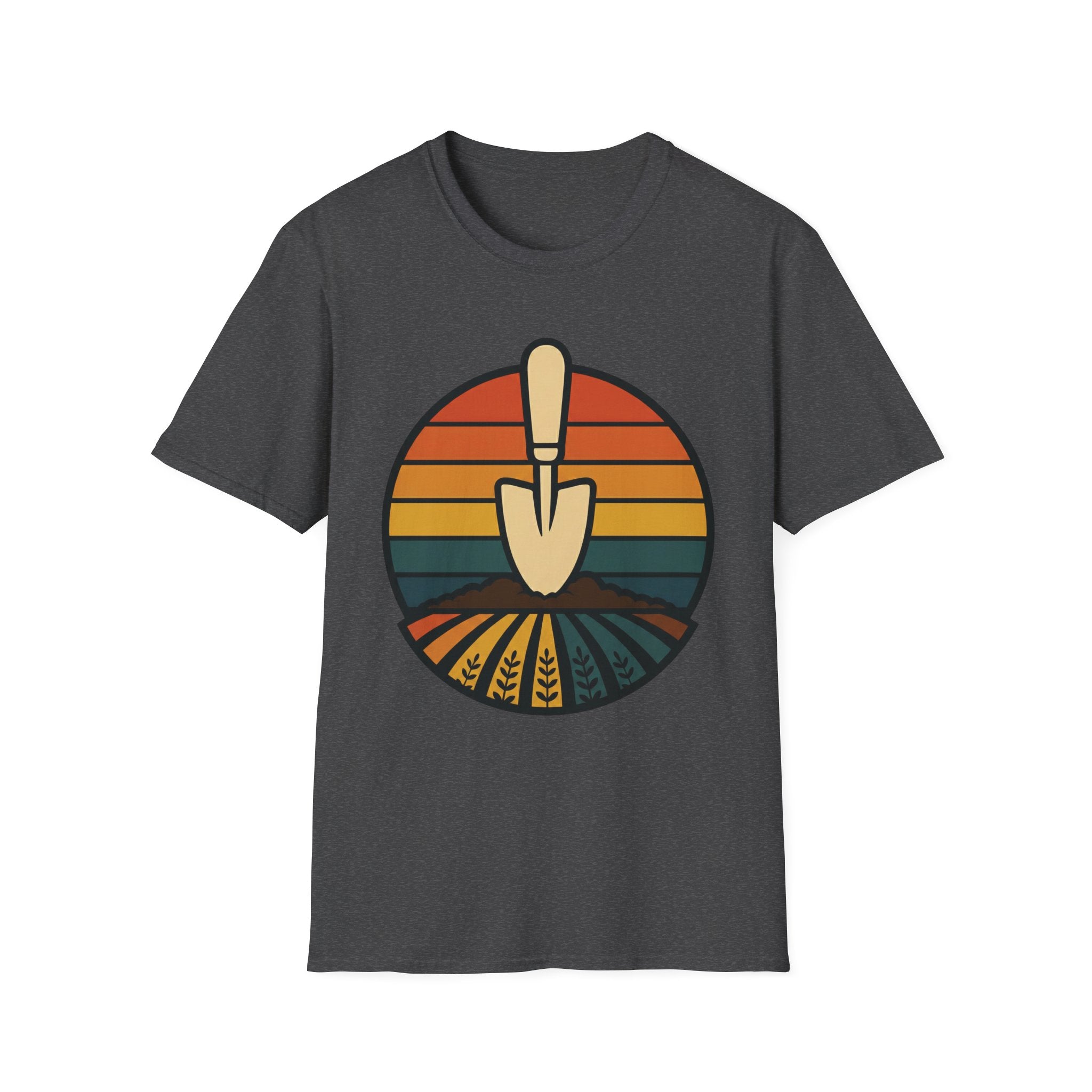Retro Garden Trowel Sunset T-Shirt