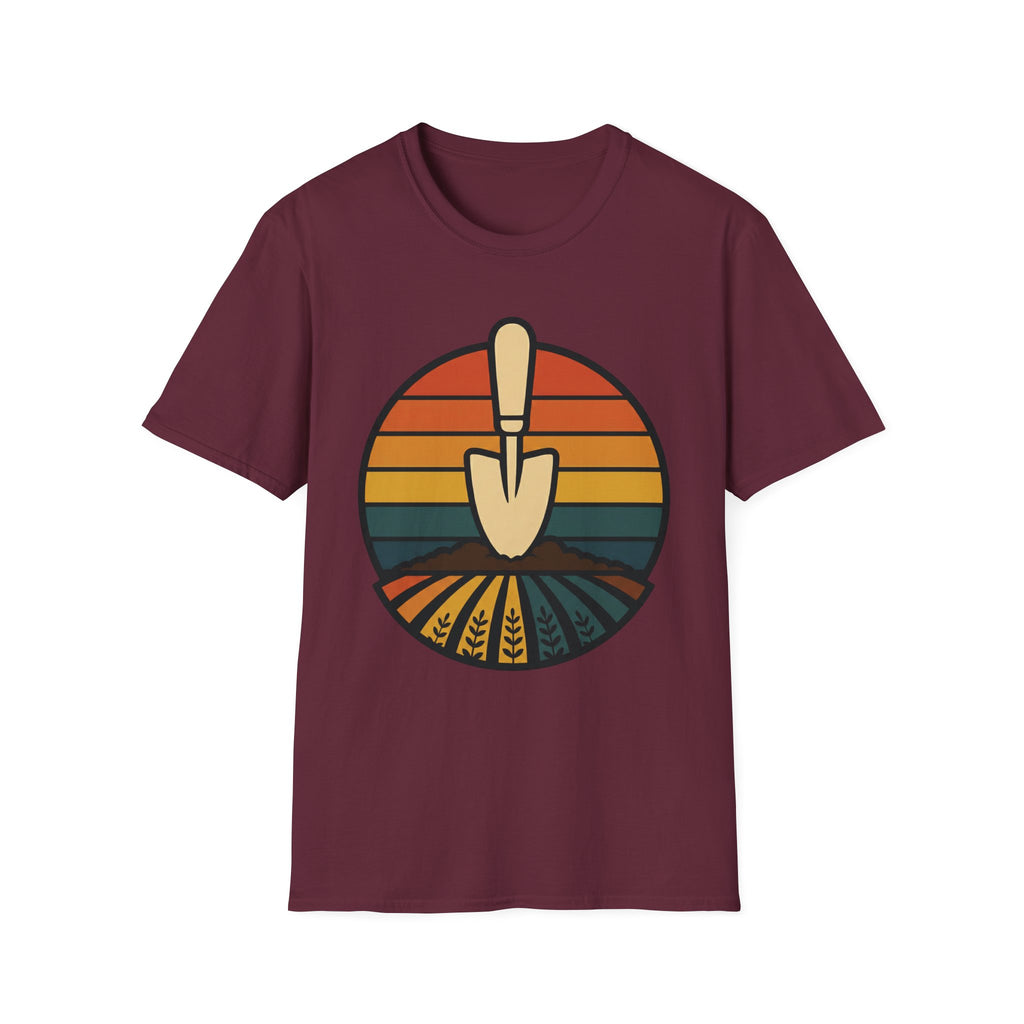 Retro Garden Trowel Sunset T-Shirt