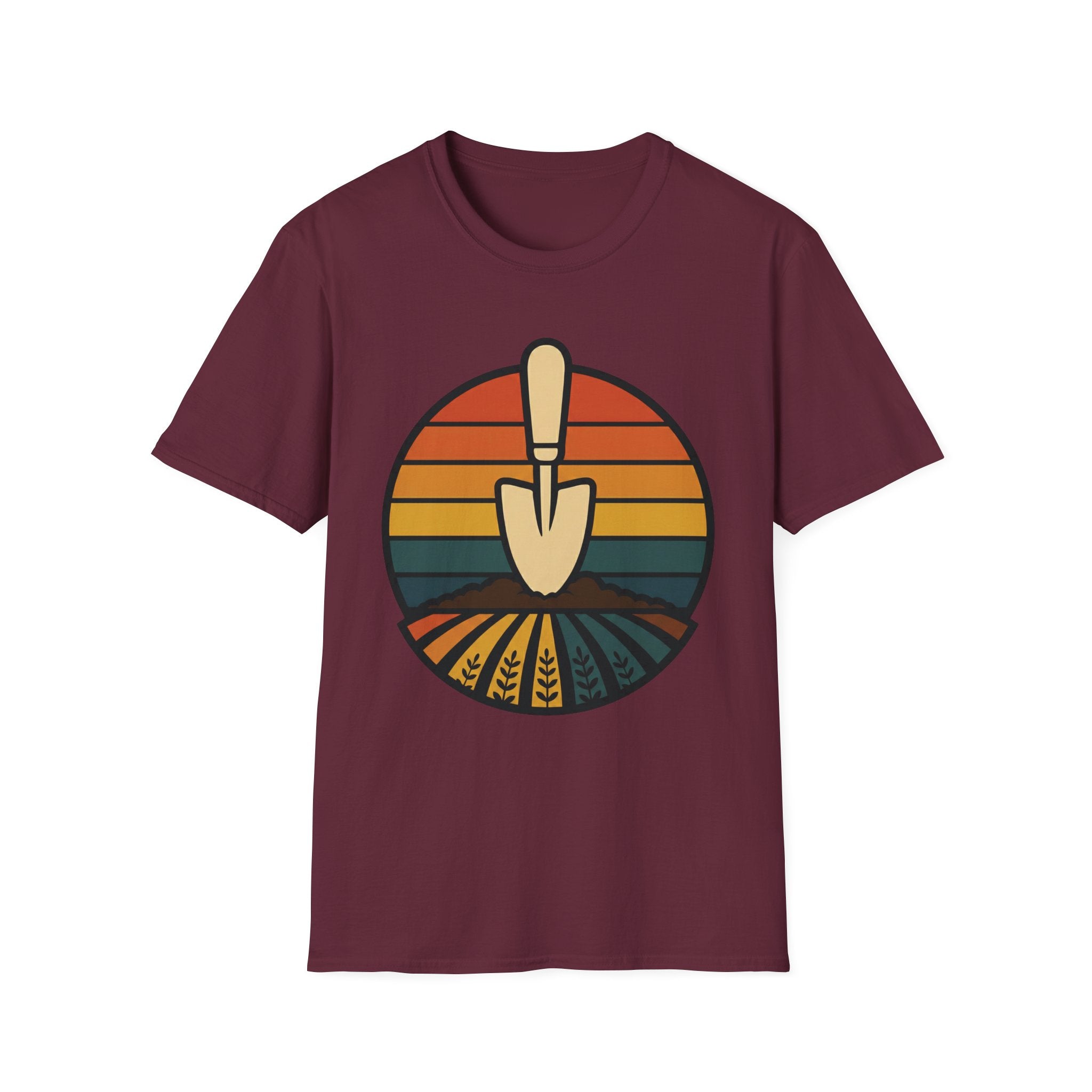 Retro Garden Trowel Sunset T-Shirt