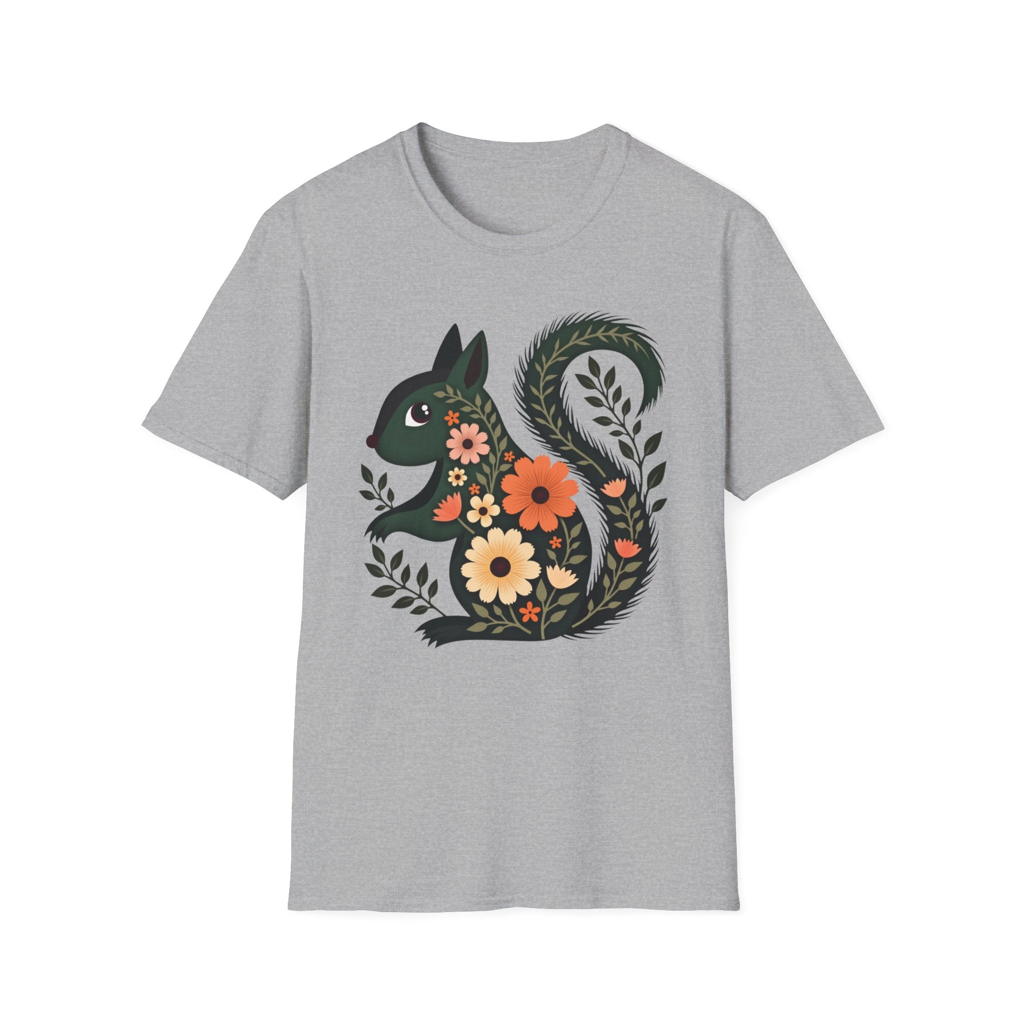 Floral Forest Squirrel T-Shirt