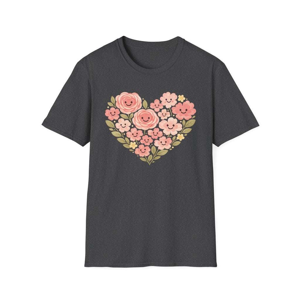 Smiling Floral Heart T-Shirt