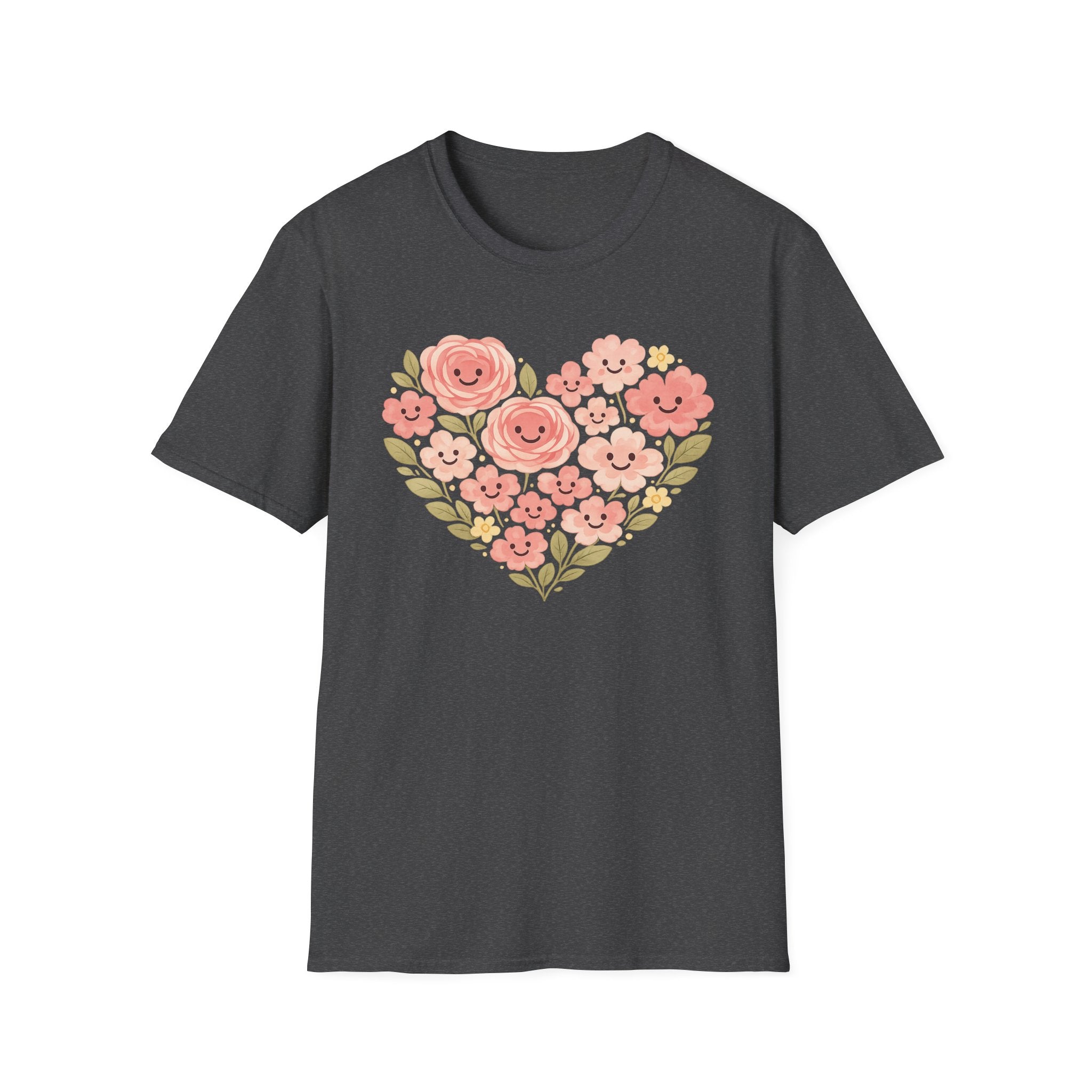 Smiling Floral Heart T-Shirt