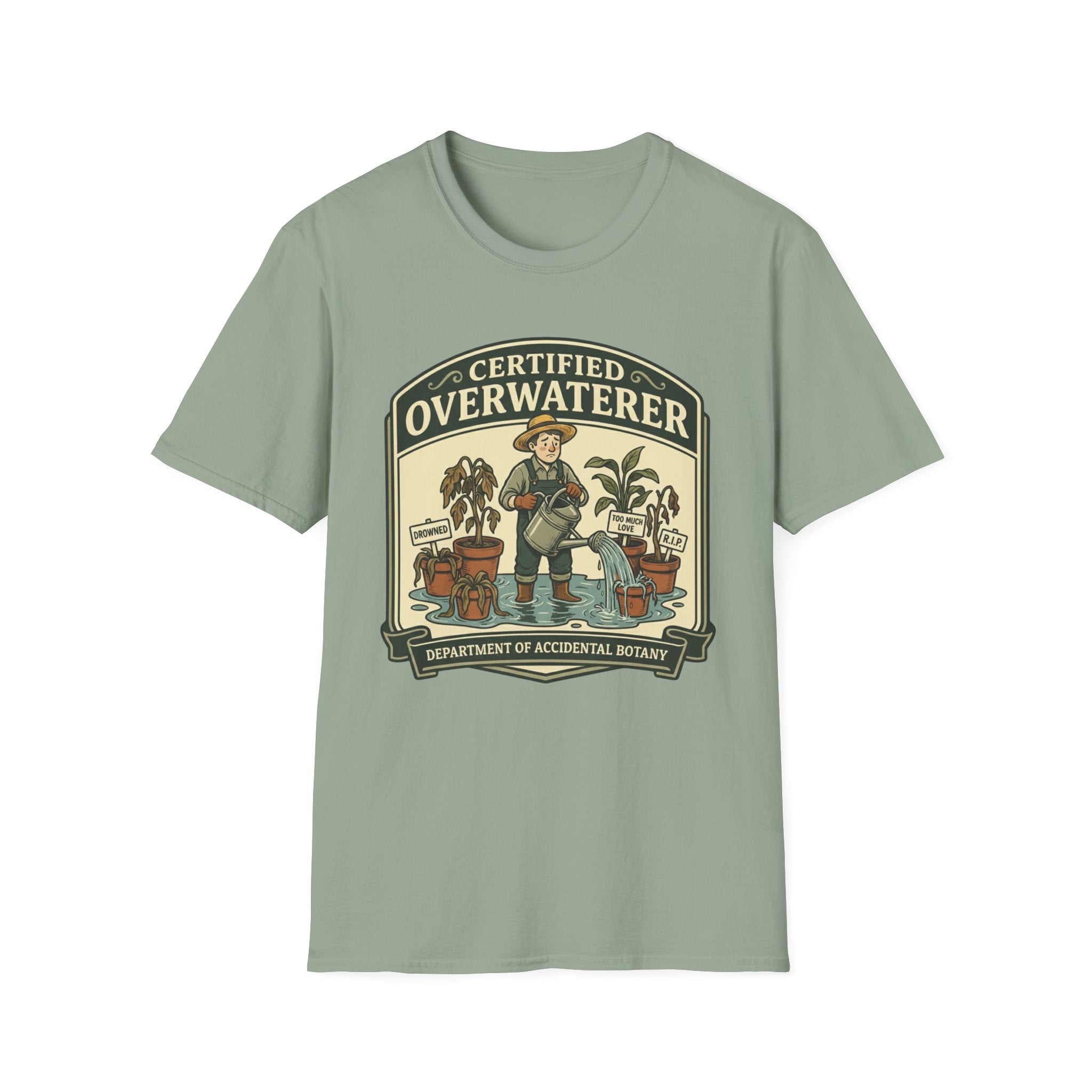 Certified Overwaterer – Department of Accidental Botany T-Shirt