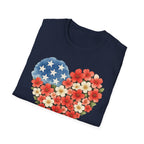 Floral American Heart T-Shirt