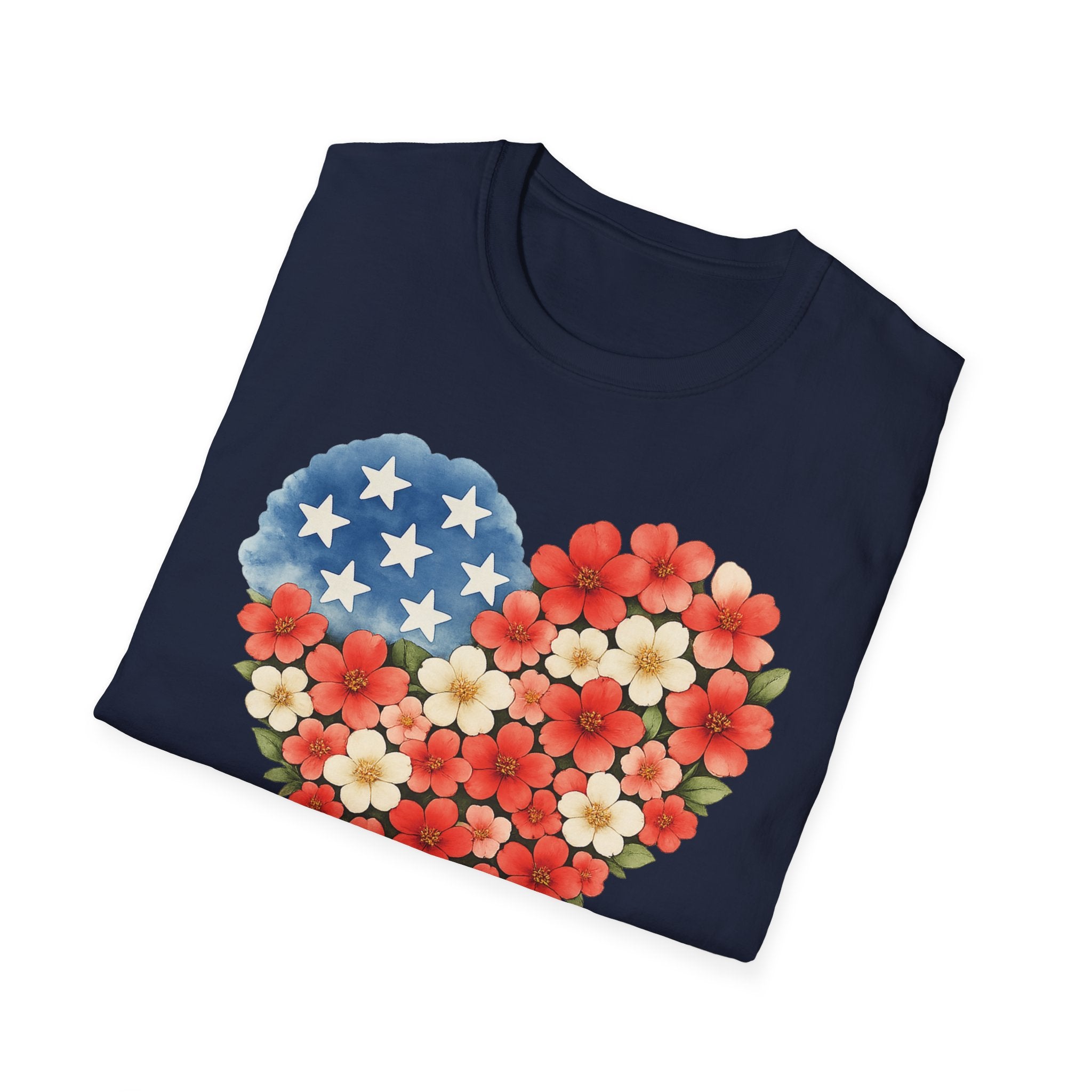 Floral American Heart T-Shirt